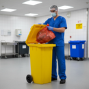 Premium 140 Litre Clinical Waste Bin - Hygienic, UV Resistant, Secure with Hazard Sticker | UK | COSHH | UK