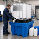 Polyethylene Spill Pallet for 1 x 1000 Litre IBC, 1100 Litre Containment, 2000 kg Load Capacity, with Forklift Pockets (Pack of 1)