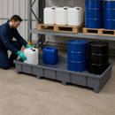 Polyethylene Spill Tray for Racks with 600 L Containment, 2680 x 1315 x 315 mm, for Hazardous Chemical Storage (Pack of 1)