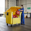 Premium 660 Litre Clinical Waste Bin with Drop Front and 4 Swivel Castors for Easy Maneuverability | COSHH | UK