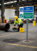 Professional Drain Isolation Kit Sign for Spill Identification and Action Notification | 300MM X | UK