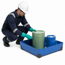 90 Litre Steel Spill Tray for Small Containers, Powder Coated, 774mm x 774mm x 200mm, for Safe Storage of Hazardous Materials