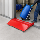Steel Double Ramp Barrier for Hazardous Substance Containment, 1100 x 700 x 100 mm, for Flood Protection