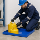 Powder Coated Steel Spill Tray for Small Containers, 30 Litre Capacity, 987 x 600 x 75 mm, for Safe Hazardous Material Storage