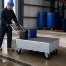 Mobile Steel Spill Pallet for Safe Transport of Hazardous Materials