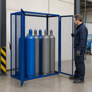 Steel Gas Cylinder Cabinet for 8 x 11 kg or 6 x 33 kg Cylinders, 2-Wing Door, Powder Coated, for Outdoor Use
