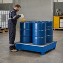 2mm Steel Spill Pallet for 4 x 205 Litre Drums with Removable Grid (460L Containment Volume)