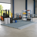 Galvanised Steel Spillage Decking with Grid, 1362 x 1362 x 78mm, 450kg Wheel Load, 132 Litre Containment, for Safe Storage of Flammable Liquids