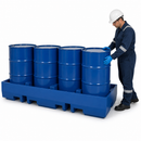 Polyethylene Spill Pallet for 4 x 200 Litre Drums, 520 Litre Containment, Forklift Accessible, 1200 kg Load Capacity, for Hazardous Materials Storage