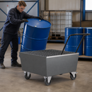 Mobile Steel Spill Pallet for Safe Hazardous Material Transport