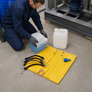 Polypropylene Yellow Vinyl Drip Tarpaulin 730 x 730 mm, UV & Mould Resistant, with Hose Connector and Straps, for Clean and Dry Environments