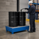 2mm Steel Spill Pallet for 2 x 205 Litre Drums with Removable Grid for Safe Liquid Storage