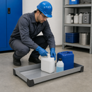 Stainless Steel Spill Tray for Small Containers, 20 L Capacity, 987 x 400 x 95 mm, for Workplace Use