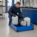 Powder Coated Steel Spill Tray for Small Containers, 90 Litre Capacity, 774mm x 774mm x 200mm, for Safe Storage of Hazardous Materials