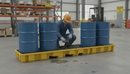 Premium Heavy Duty Inline Spill Pallet for Four 205 Litre Drums - UV Stabilized and Chemical Resistant | COSHH | UK