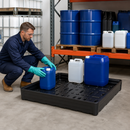 Polyethylene Spill Tray for Small Containers, 205 Litre Capacity, 1170 x 1170 x 180 mm, for Chemical Storage