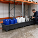 Polyethylene Spill Pallet for Shelves 3300mm, 1000L Containment, 3280 x 1315 x 490mm, for Hazardous Chemical Storage
