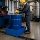 Steel Spill Pallet for 1 Drum with 238L Capacity for Safe Liquid Storage