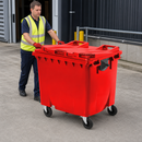 1100 Litre Red Wheelie Bin for Industrial and Commercial Waste