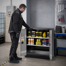Half Height Chemical Cabinet with Spill Pallet, Anthracite Sheet Steel, 2 Adjustable Shelves, 27L Containment Volume, for Safe Storage of Hazardous Liquids