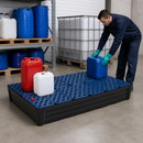 Polyethylene Spill Tray with Grid, 135 L Capacity, 1170x785x180 mm, for Chemical Storage (Pack of 1)