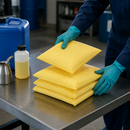Polypropylene Chemical Absorbent Pads 25 x 25 cm, 49 L Capacity, Yellow (Pack of 30)