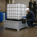 Galvanised Steel Spill Pallet for 1000L IBCs with Dispensing Area