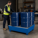 2mm Steel Spill Pallet for 4 x 205 Litre Drums with Removable Grid (460L Containment Volume)