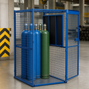 Steel Gas Cylinder Cabinet for 12 x 11kg or 6 x 33kg Cylinders, 1-Wing Door, Lockable, Blue, for Outdoor Storage