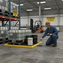 Premium Poly-Spill Pad with Removable Grate for Safe Storage of Chemicals and Liquids, 2'x2'x2' Dimensions, 9 Litre Sump Capacity | COSHH | UK