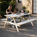 5ft Picnic Table with Natural Finish for Outdoor Gatherings