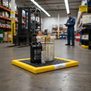 Premium Poly-Spill Pad with Removable Grate for Safe Storage of Drums, Containers, and Hazardous Liquids - 54.5L Capacity, Lightweight and Easy to ...