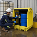 Hardcover Spill Pallet with Shelving for Outdoor Use