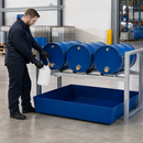 Steel Drum Rack and Dispensing Station for 3 x 60 Litre Drums, 265 Litre Containment, 1429 x 1210 x 837 mm, for Safe Storage & Dispensing