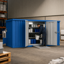 Galvanised Steel Galvanised Hazardous Materials Storage Container 15m², 2224L Containment, 1000kg/m² Load Capacity, with Safety Lock Door, for Industrial Use