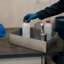 20 Litre Stainless Steel Spill Tray for Small Containers, Compact Design, for Hazardous Material Storage (Pro-Line)