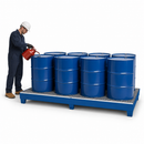 Steel Spill Pallet for 8 x 205 Litre Drums, 425 Litre Containment, Powder Coated Blue, for Safe Storage of Flammable Liquids (Pack of 1)