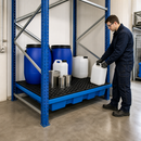 Polyethylene Spill Tray with Removable Grid for Shelving, 800 kg Load Capacity, 235 L Containment Volume (External: 1780 x 1300 x 275 mm), for Safe Hazardous Material Storage