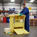 Premium 1200 Litre Chemical Spill Kit with Mobile Wheeled Container and Easy Access Drop Front for Industrial Spills | BS 7959 | UK