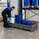 Polyethylene Spill Tray for Racks with 600 L Containment, 2680 x 1315 x 315 mm, for Hazardous Chemical Storage (Pack of 1)