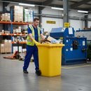 Premium 770 Litre Wheelie Bin - Heavy Duty Yellow Container for Waste Collection, Weather Resistant with Durable Rubber Tyres | COSHH | UK