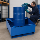 Steel Spill Pallet for 1 x 205 Litre Drum, 230 Litre Containment, with Drum Support, for Safe Storage of Flammable Liquids