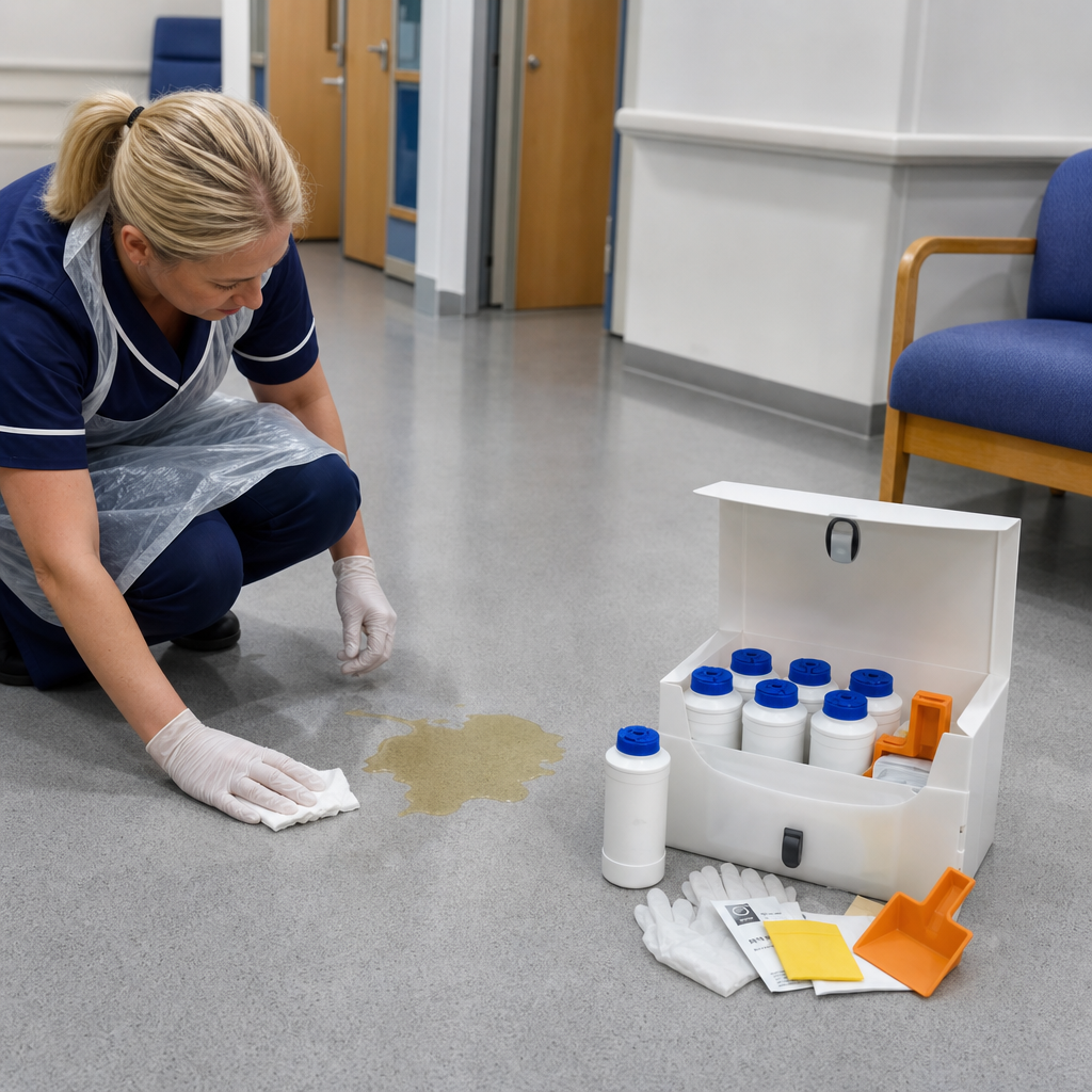 Urine and Vomit Spill Kit for Safe Clean-Up in Various Environments