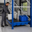 Polyethylene Spill Tray for 2700mm Shelving, 800kg Load Capacity, 235L Containment Volume, with Removable Grid, for Hazardous Material Storage