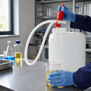 Manual Polyethylene Hand Pump for Light Oils & Aqueous Solutions, 0.2 L/Stroke, 840 mm Suction Tube, for Laboratory Use