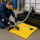 Polypropylene Yellow Vinyl Drip Tarpaulin 730 x 730 mm, UV & Mould Resistant, with Hose Connector and Straps, for Clean and Dry Environments