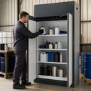 Fire-Rated Air Recirculating Hazmat Cabinet with 3 Shelves, 90 Minute Fire Resistance, Sheet Steel, for Safe Hazardous Material Storage