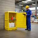 Premium Heavy Duty Poly Storage Cabinet with Lockable Doors and 100 Litre Capacity for Chemical Storage | Polyethylene | DSEAR | UK