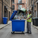 Premium 1100 Litre Heavy Duty Wheelie Bin with Four Rubber Tyres and Weather Resistance | COSHH | UK
