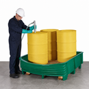Polyethylene Spill Pallet Converter for 4 x 200 Litre Drums, 430 Litre Containment, Green, for Chemical Storage